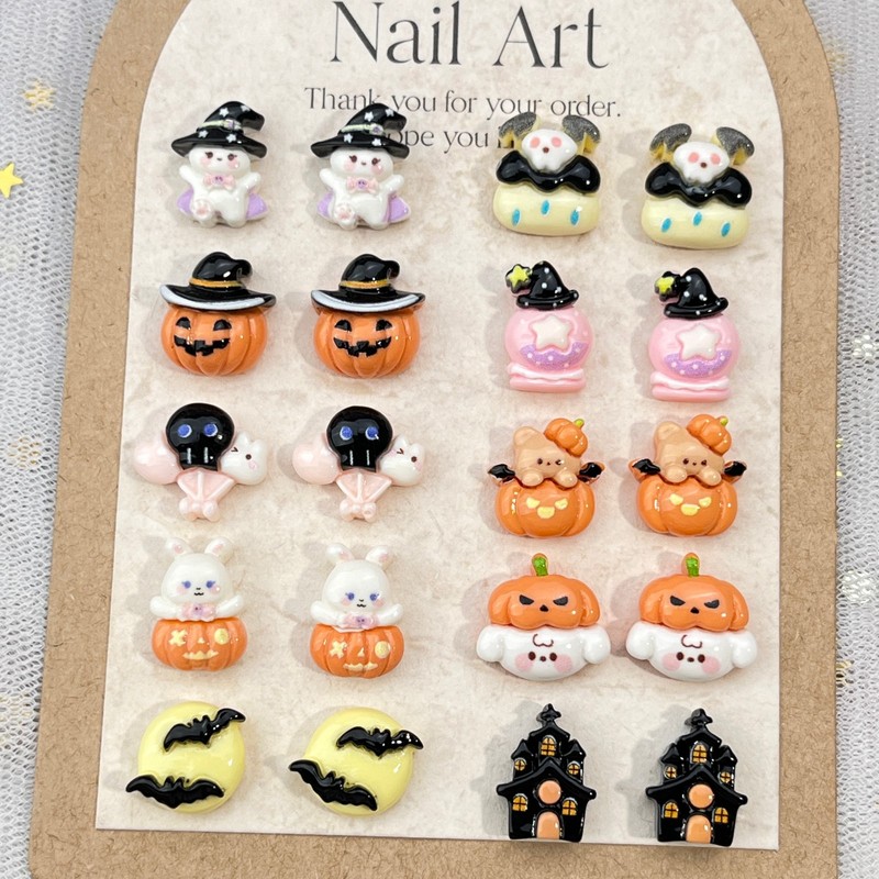 Nail Art Lotso - 20Pcs Hiasan Kuku Kartun Halloween Gaya
