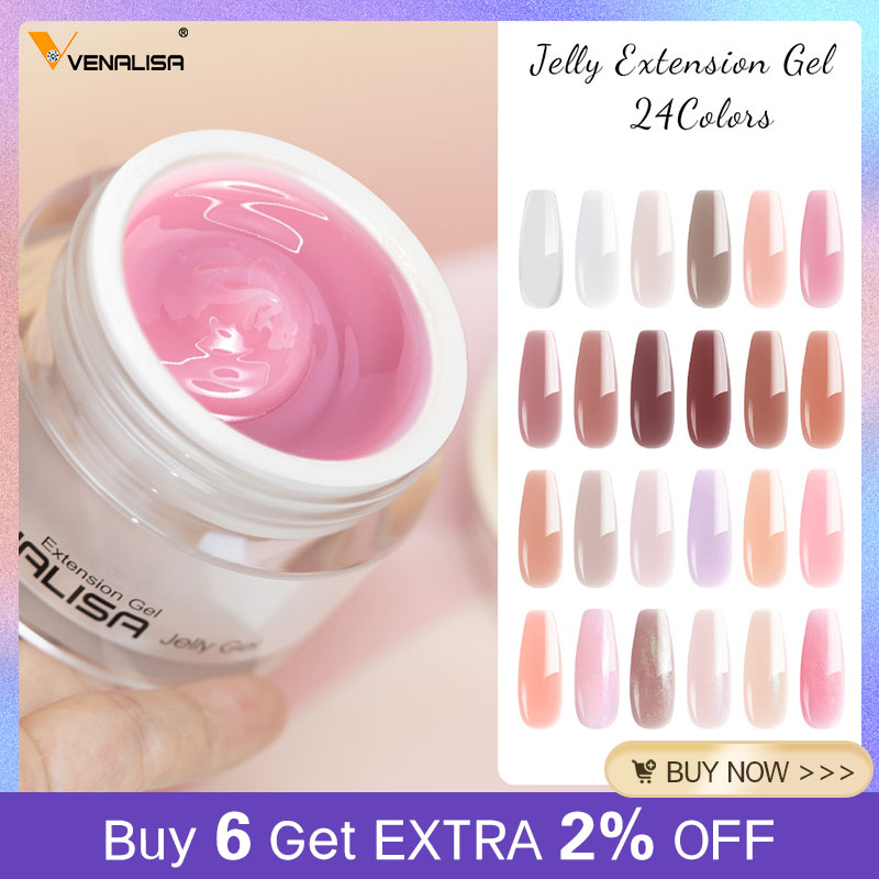 Nail Art Lotso - VENALISA 50ml Jelly Gel Transparan Nude