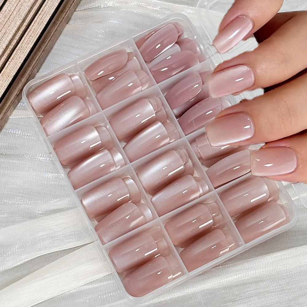 Nail Art Xs - 144Pc Kuku Palsu Warna Pink Nude