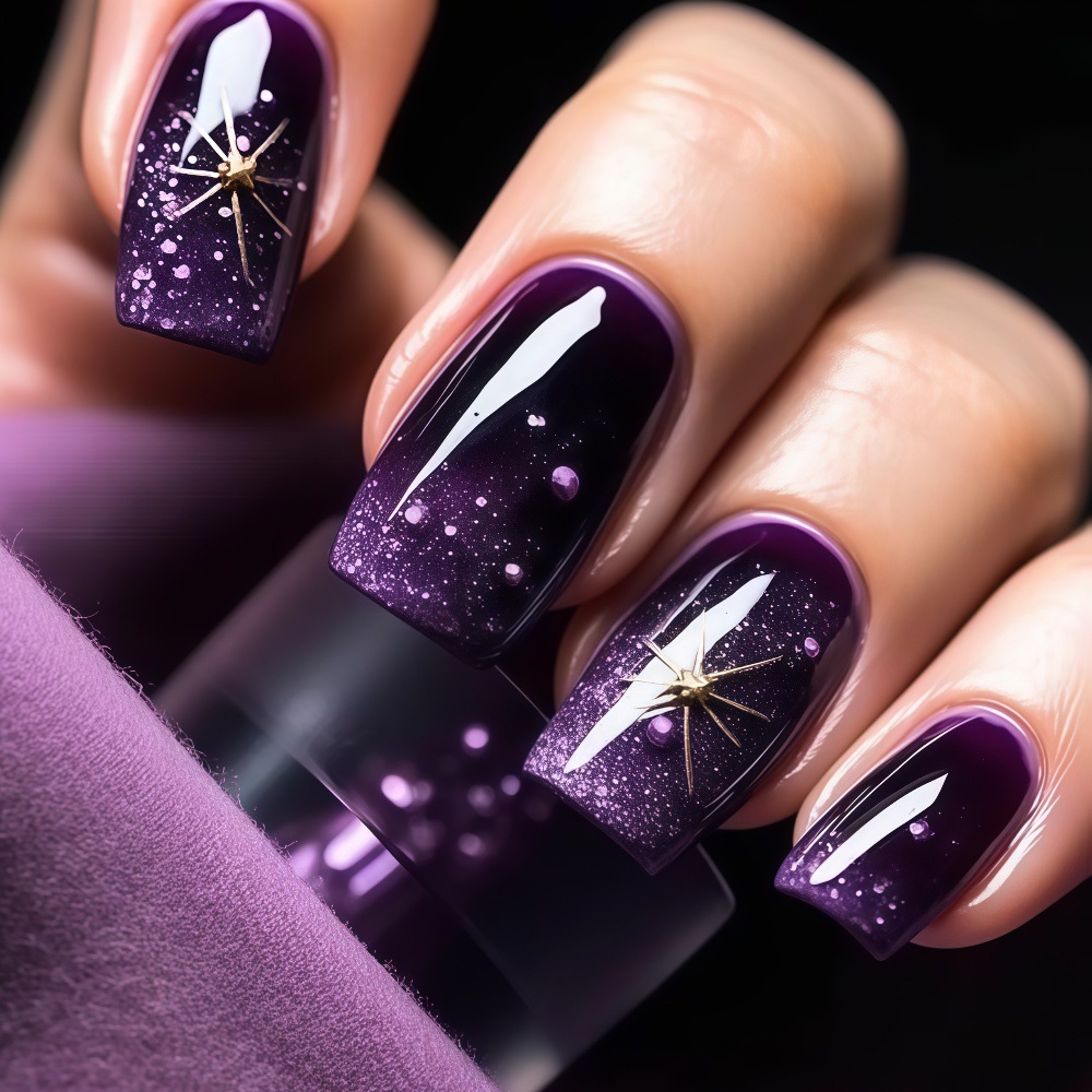 Press On Nail Set - Kuku palsu pendek sedang dengan gradasi