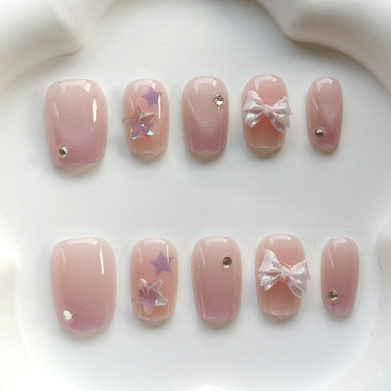 Nail Art Xs - 10 Buah Kuku Palsu 3D Bintang