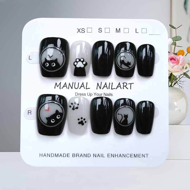 Nail Art Pink - 10 Buah Kuku Tekan Buatan Tangan