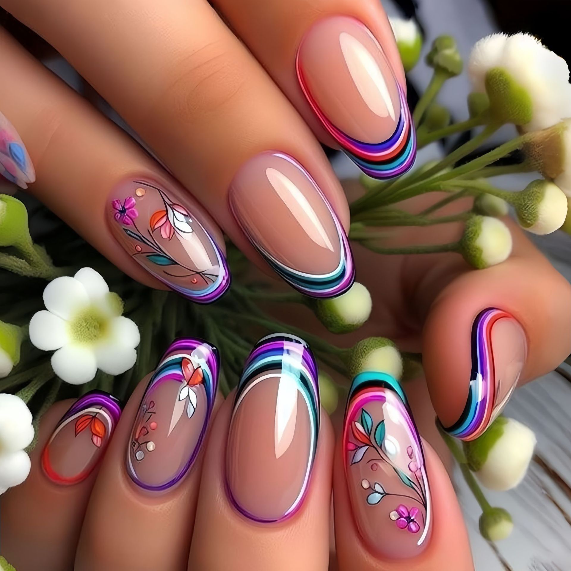 Kuku palsu sedang untuk wanita - Press On Nail Set ulasan dan harga