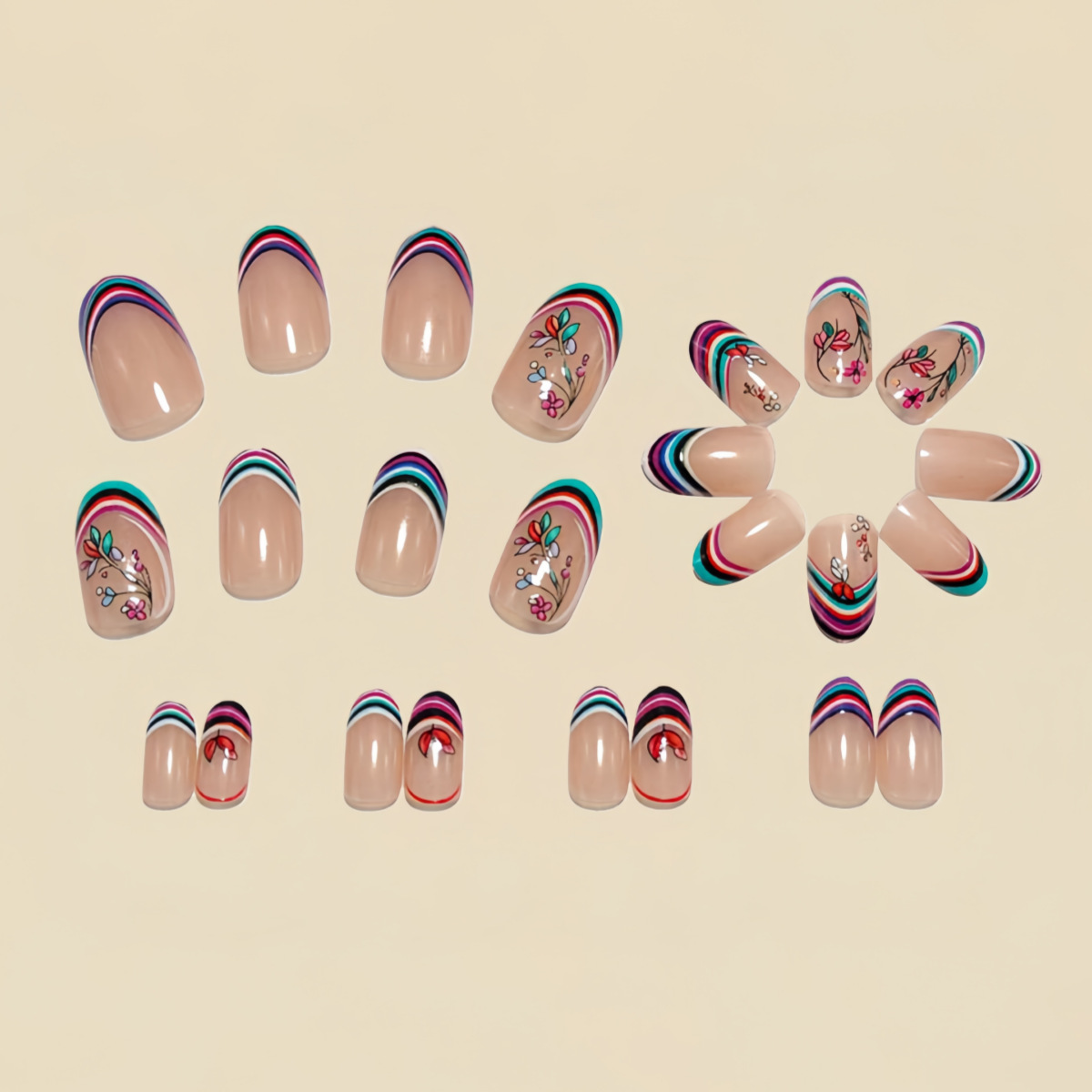 Kuku palsu sedang untuk wanita - Press On Nail Set ulasan dan harga