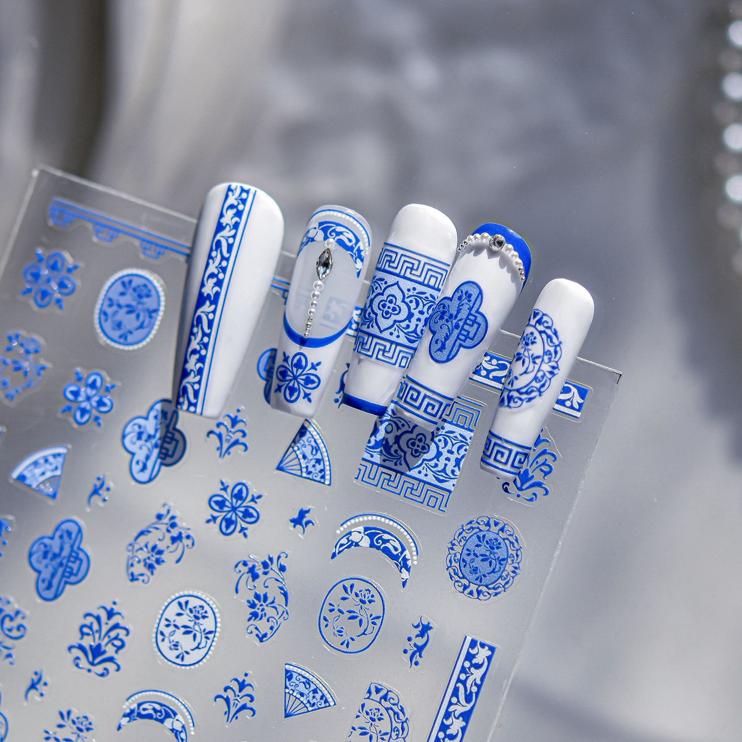Stiker Seni Kuku Porselen Biru - Nail Art Zelda ulasan dan harga