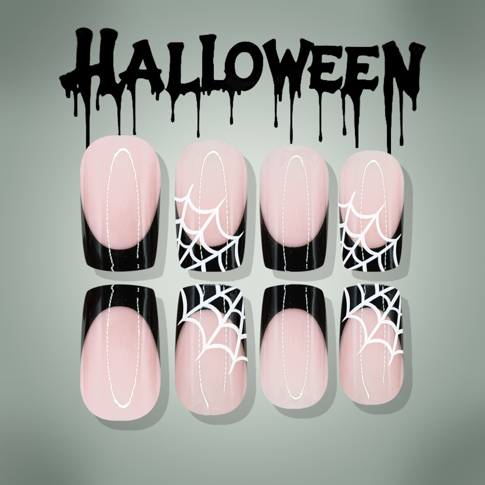 24Pcs Kuku Palsu Halloween Mot - Nail Art Pink ulasan dan harga