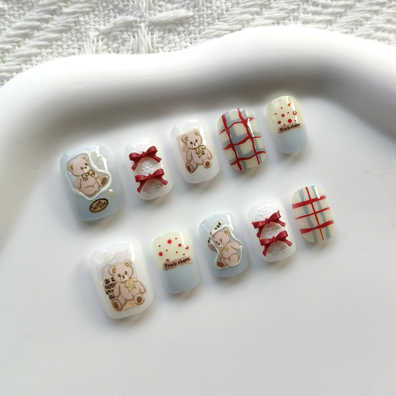 10Pcs Kuku Palsu Gaya Korea Mo - Nail Art Xs ulasan dan harga