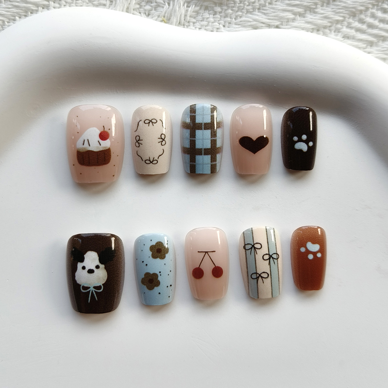 10Pcs Kuku Palsu Gaya Korea Mo - Nail Art Xs ulasan dan harga