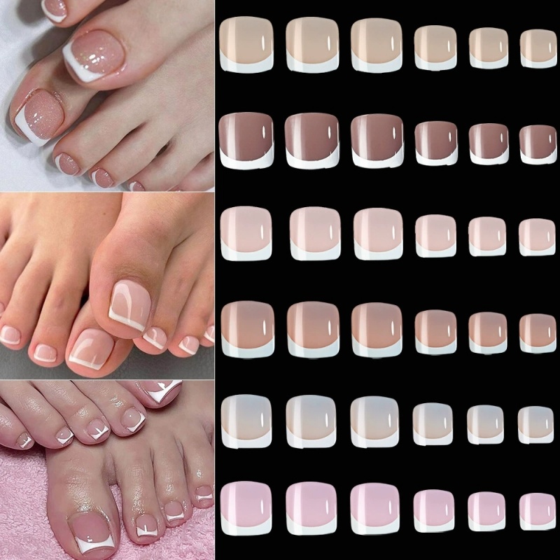 120pcs Kuku Palsu Persegi Mode - Nail Art Pink ulasan dan harga