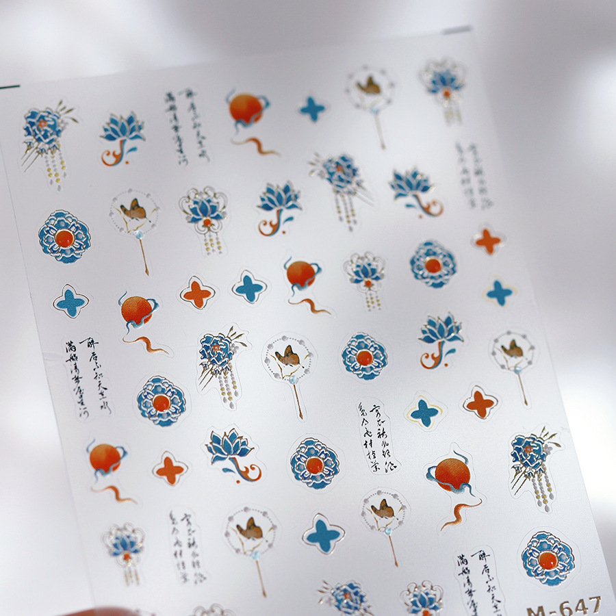 Stiker seni kuku 5D berlian im - Nail Art Zelda ulasan dan harga