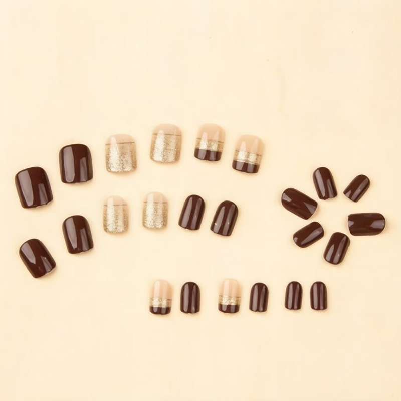 Kuku palsu pendek persegi untu - Press On Nail Set ulasan dan harga