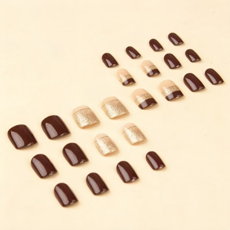 Kuku palsu pendek persegi untu - Press On Nail Set ulasan dan harga