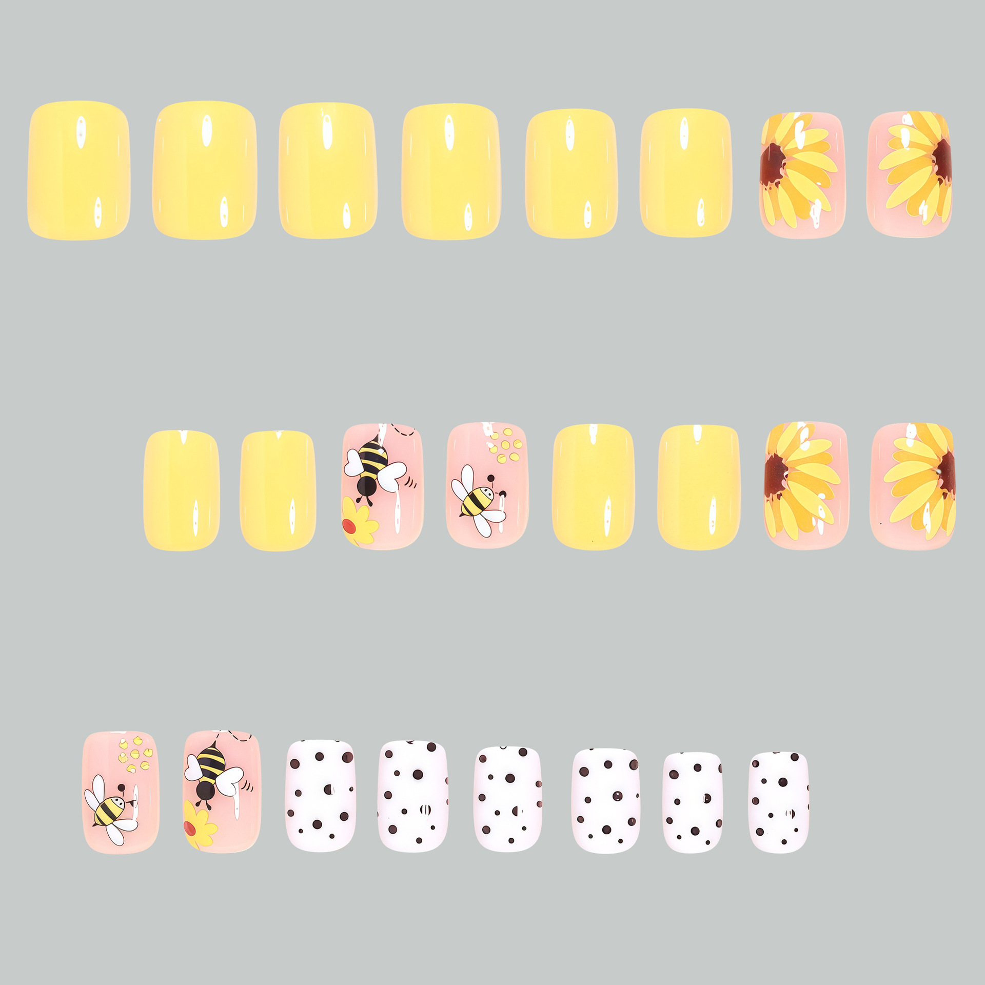 Kuku palsu pendek persegi untu - Press On Nail Set ulasan dan harga