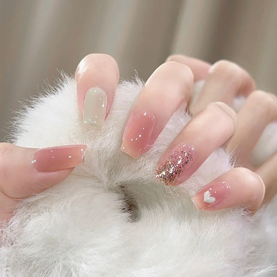 24 Buah/Set Kuku Palsu Pendek  - Press On Nail Set ulasan dan harga
