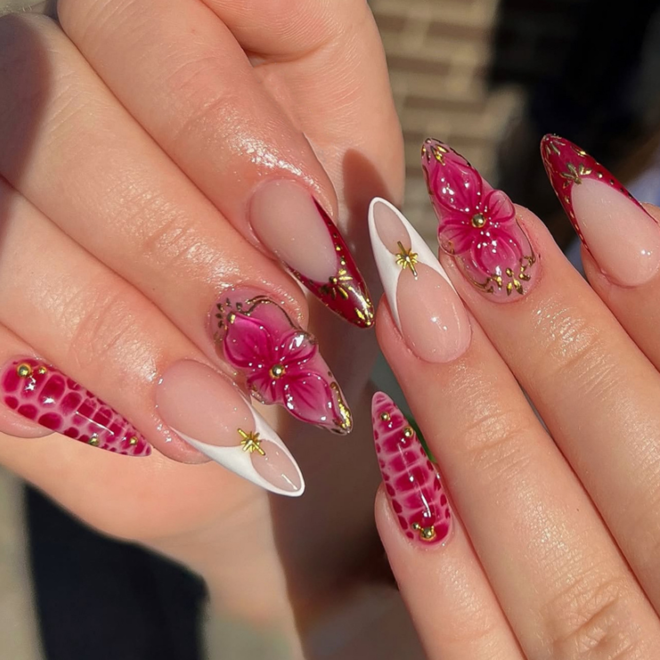 24pcs Kuku Palsu Almond Press- - Nail Art Pink ulasan dan harga