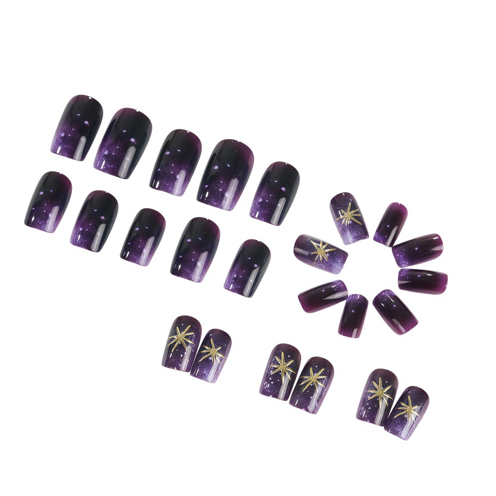 Kuku palsu pendek sedang denga - Press On Nail Set ulasan dan harga