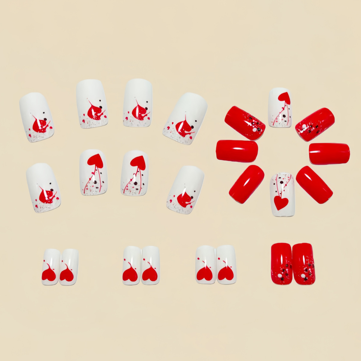 Kuku palsu pendek sedang untuk - Press On Nail Set ulasan dan harga