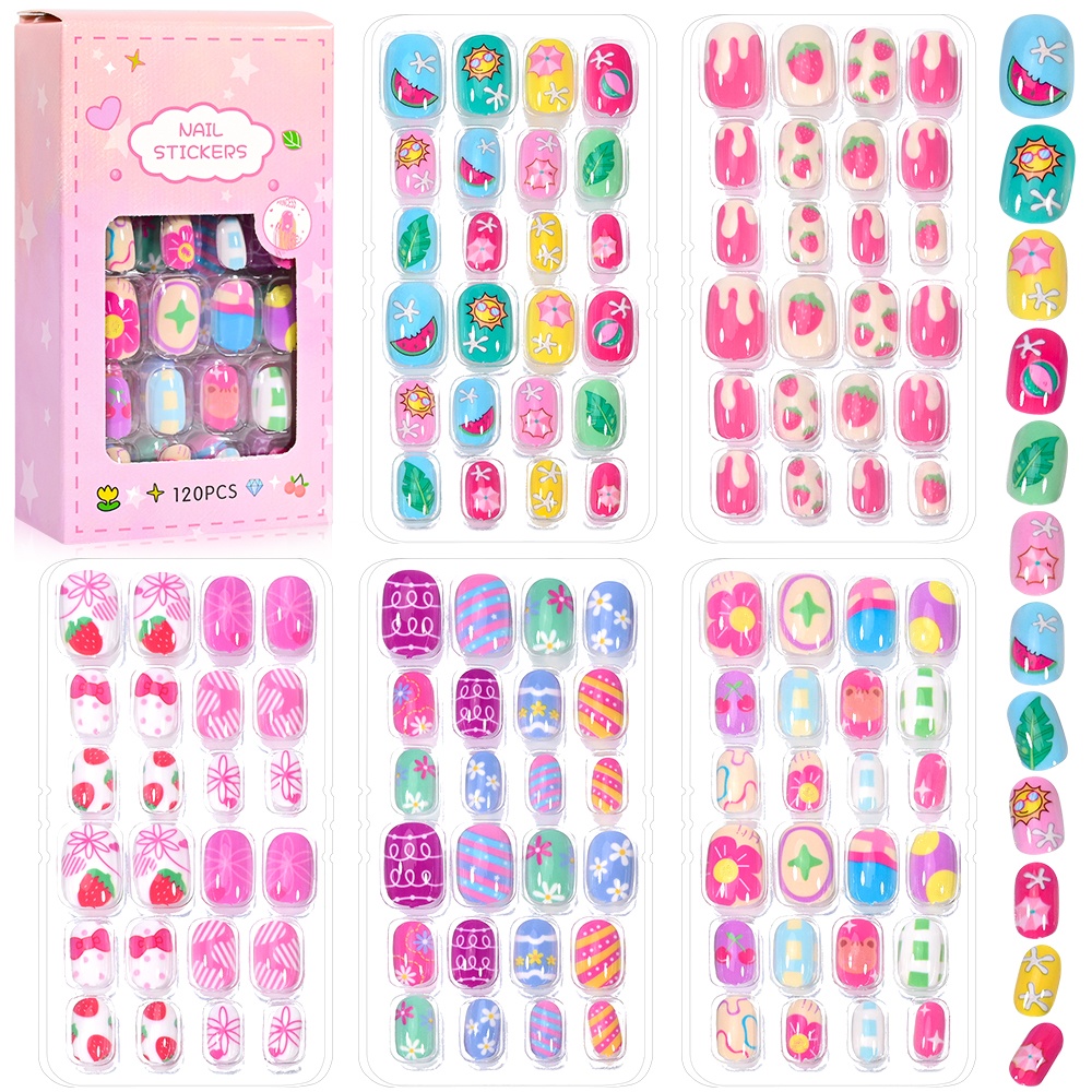 120-Piece 5-Set permen anak Pr - Press On Nail Set ulasan dan harga