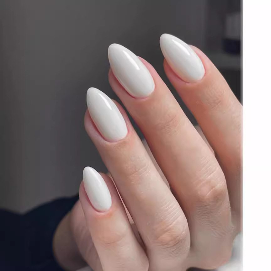 24 Buah Kuku Palsu Almond Puti - Press On Nail Set ulasan dan harga
