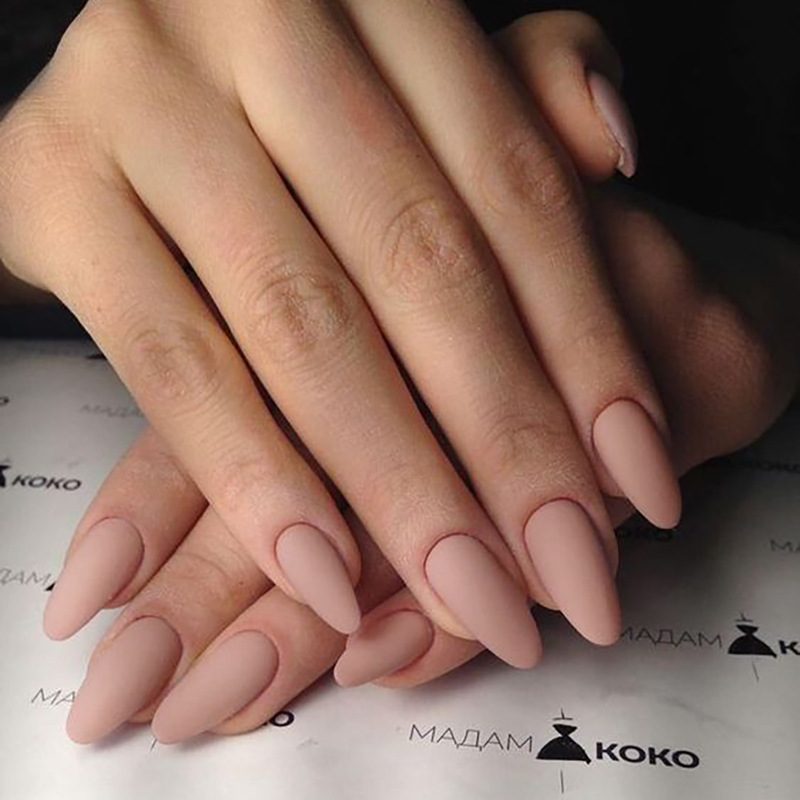 24 Buah Kuku Palsu Almond Puti - Press On Nail Set ulasan dan harga