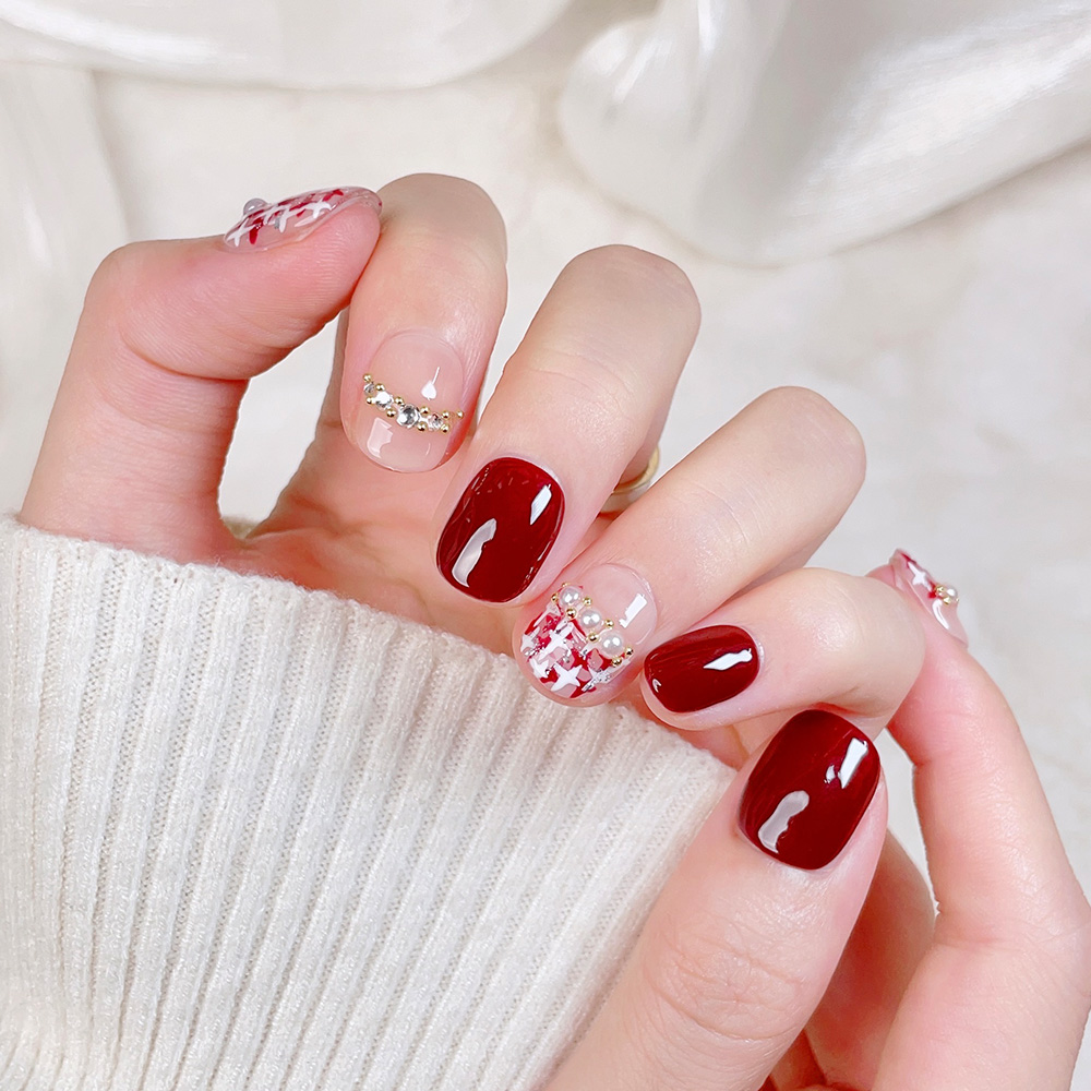 10pcs Kuku Palsu Pendek Perseg - Nail Art Xs ulasan dan harga