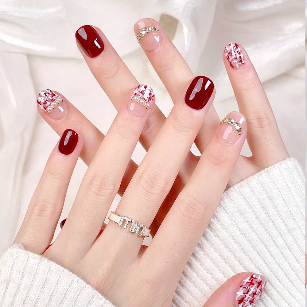 10pcs Kuku Palsu Pendek Perseg - Nail Art Xs ulasan dan harga